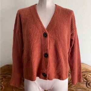 Madewell Cardigan Women's Button Sweater Burnt Orange XS